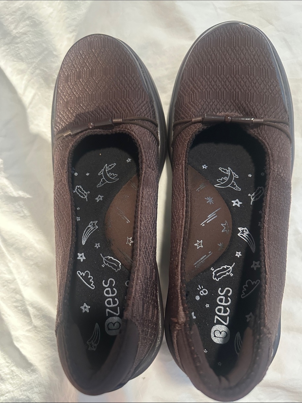 Bzees Women's Brown Slip-On Comfort Wedges